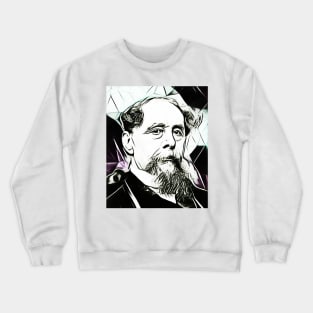 Charles Dickens Black and White Portrait | charlles dickens artwork 4 Crewneck Sweatshirt